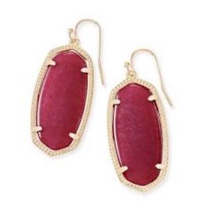 Kendra Scott Elle Drop Earrings- Maroon & Gold